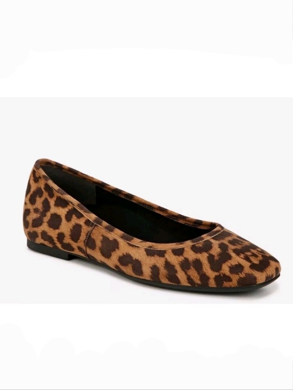 Vionic Orinda Square Toe Leopard Print Women's Ballet Flat - Brown Size 12